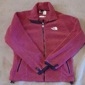 Women's M North Face Burgundy Fleece Jacket Coat